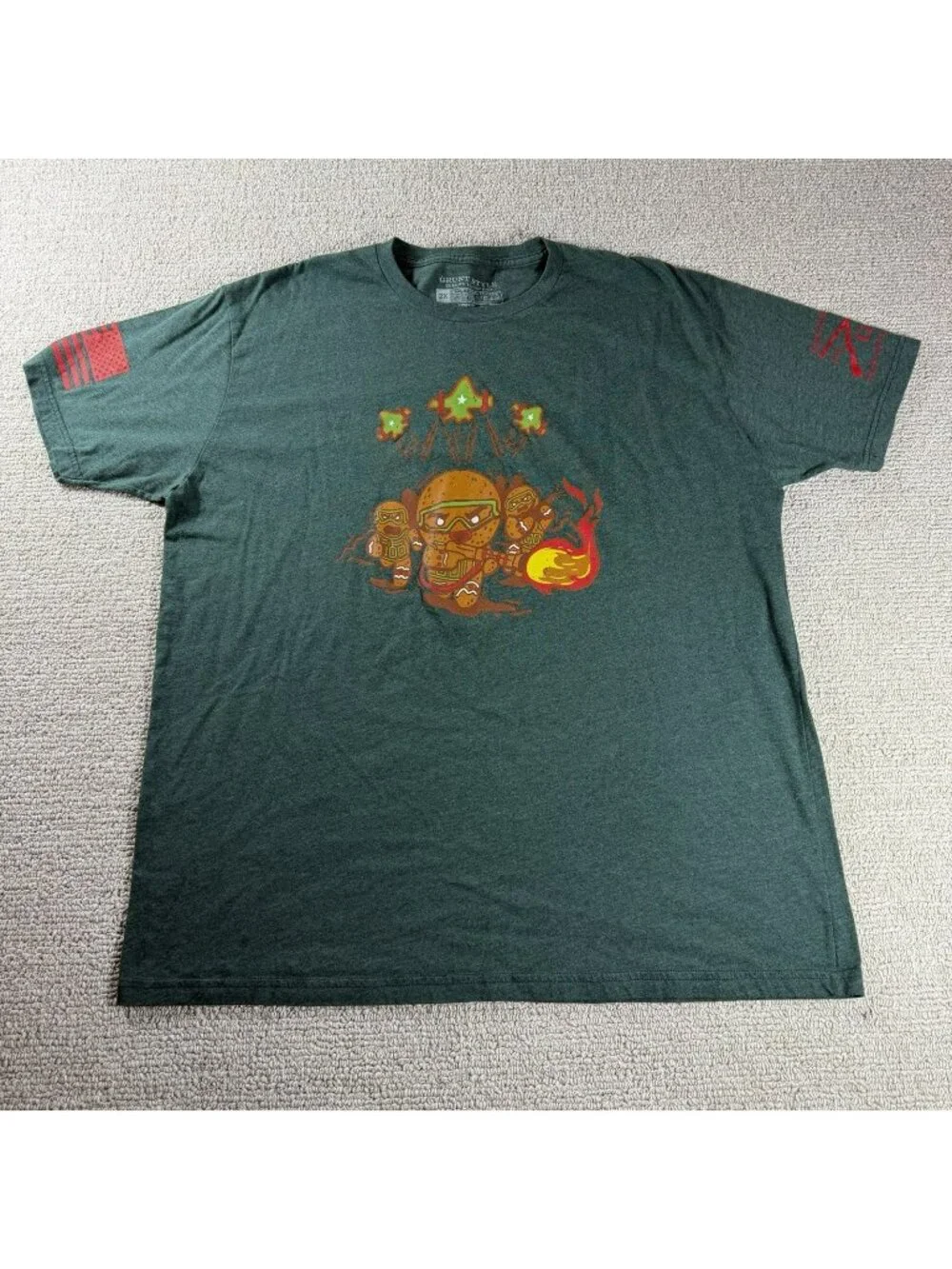 Grunt Style Battle Gingerbread T-shirt Green Men’s Size XXL - Picture 1 of 7